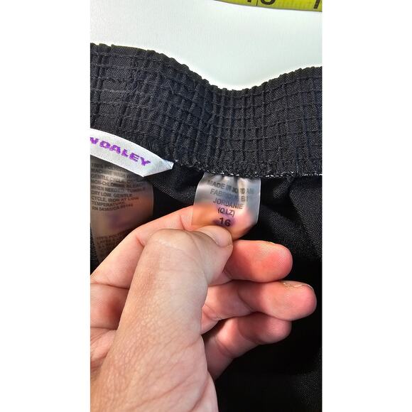 Allison daley sz 16 black pull on pants with pockets wide leg EUC casual career+ - Picture 7 of 9